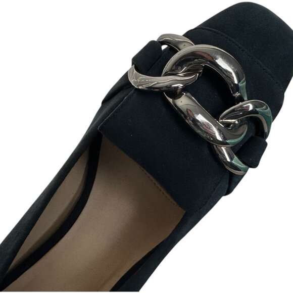 Alex Marie NWOT Blue Suede Chain-Hardware Loafer Pumps Women's Size 7M - Picture 6 of 11